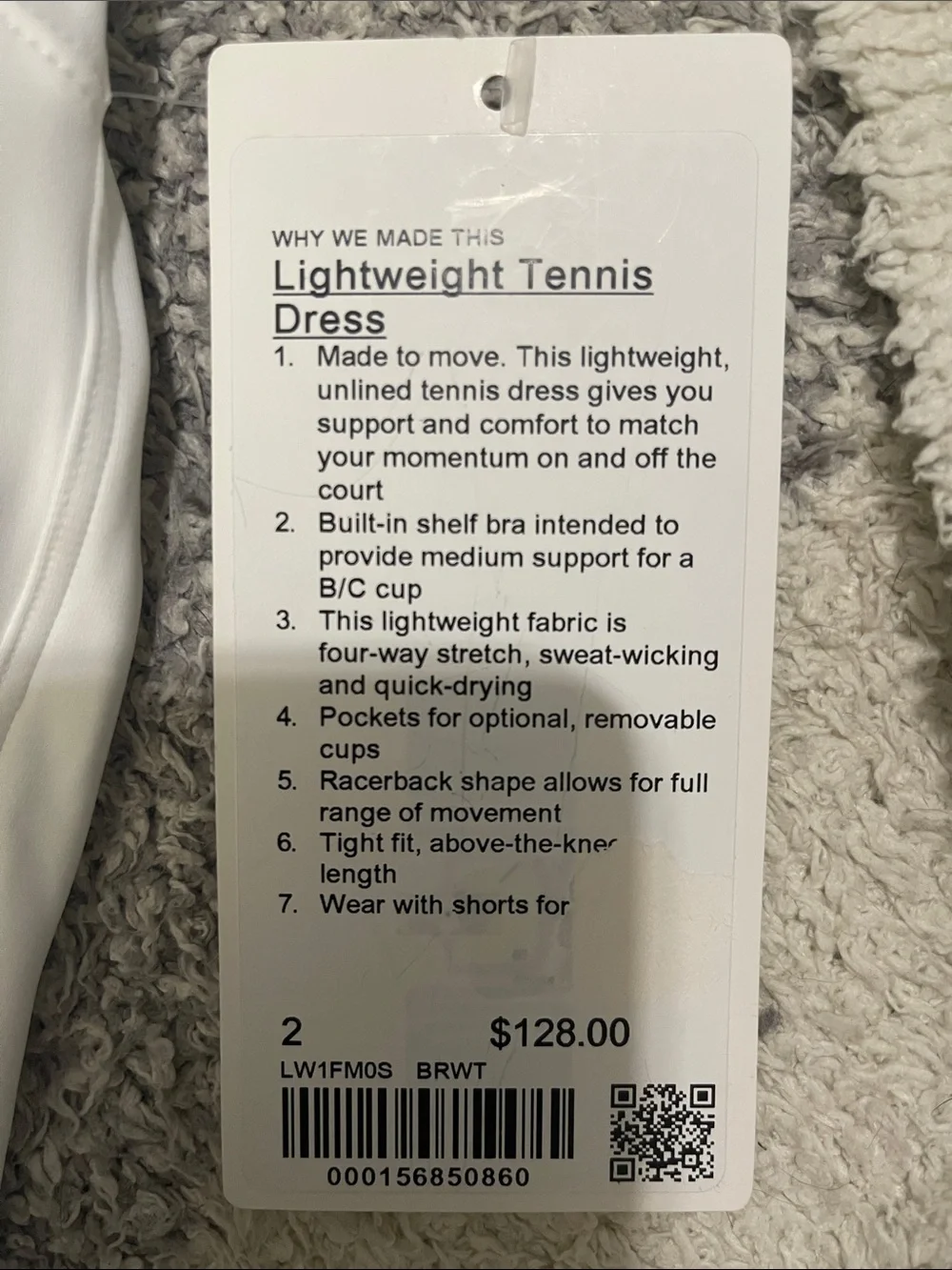 NWT- Lululemon - Lightweight Tennis Dress - 2 & 4